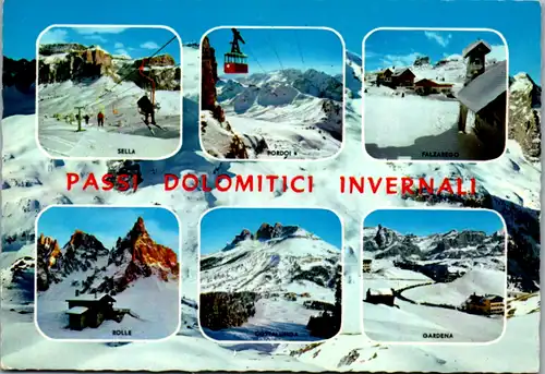 5095 Italien - Passi Dolomitici invernali , Sella , Pordoi , Rolle , Falzarego - gelaufen 1980