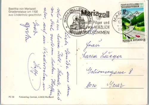 5125  - Steiermark , Mariazell , Basilika , Gnadenstatue - gelaufen 1986