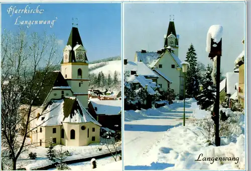 5135  - Steiermark , Langenwang , Pfarrkirche hl. Andreas , Blick in die Wienerstraße , Mürztal - gelaufen