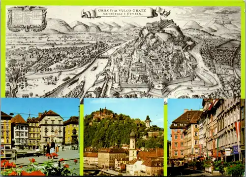 5151  - Steiermark , Graz , Hauptplatz , Schloßberg , Uhrturm - nicht gelaufen