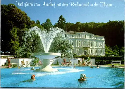 5217  - Steiermark , Bad Gleichenberg , Hotel Pension Annahof , Thermalhallenbad , Springbrunnen - gelaufen