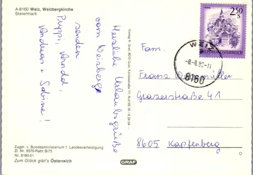 5220  - Steiermark , Weiz , Weizbergkirche - gelaufen 1980