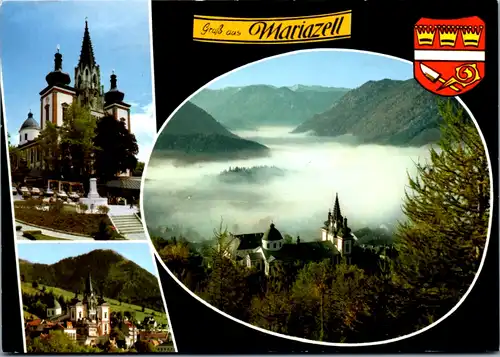 5228  - Steiermark , Mariazell , Wallfahrtsort , Gnadenkirche gegen Hochschwab , Student - gelaufen 1992