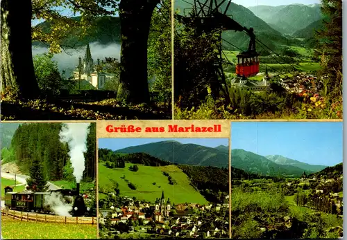 5258  - Steiermark , Mariazell , Kalvarienberg , Seilschwebebahn , Bürgeralpe , Museumstramway - gelaufen 1995