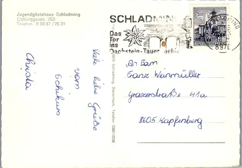 5266  - Steiermark , Schladming , Jugendgästehaus - gelaufen 1973