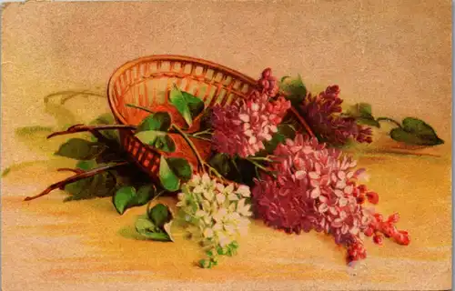 5319  - Blumen , Blumenkorb - gelaufen 1944