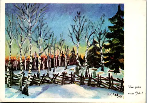 5338  - Ein gutes neues Jahr , signiert Sune Harry Fick - nicht gelaufen 1965