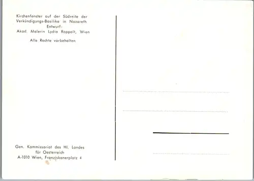 5346  - Nazareth , Kirchenfenster a. d. Südseite der Verkündungs Basilika - nicht gelaufen