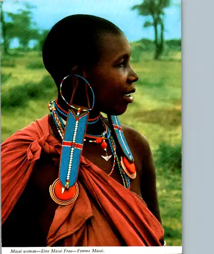5349 Kenya - Masai Woman , Femme Masai , Frau - gelaufen