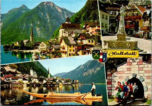 5392  - Oberösterreich , Hallstatt , Hallstätersee , Ruderboot - nicht gelaufen