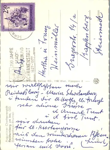 5400  - Oberösterreich , Reichersberg am Inn , Augustiner Chorherrenstift , Schwanthainer Brunnen - gelaufen 1976