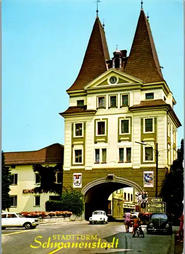 5405  - Oberösterreich , Schwanenstadt , Stadtturm - gelaufen 1973