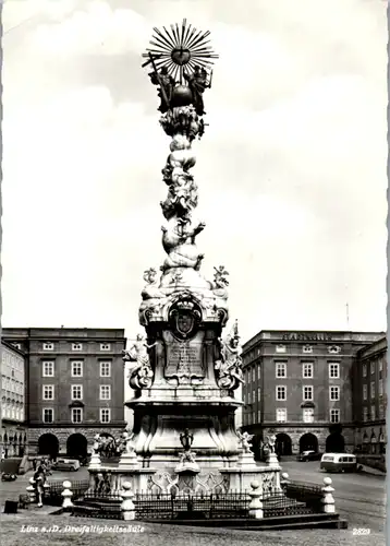 5416  - Oberösterreich , Linz , Dreifaltigkeitssäule - gelaufen 1966