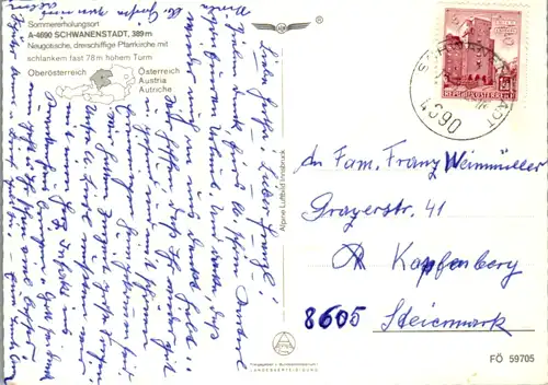 5420  - Oberösterreich , Schwanenstadt , Panorama - gelaufen 1972