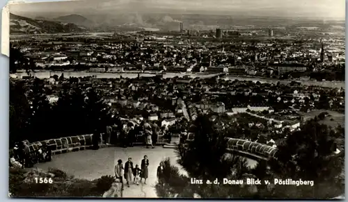 5427  - Oberösterreich , Linz , Donaublick v. Pöstlingberg - gelaufen 1959