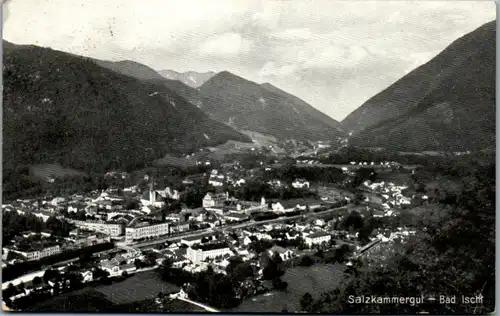 5452  - Oberösterreich , Bad Ischl , Panorama - gelaufen 1929