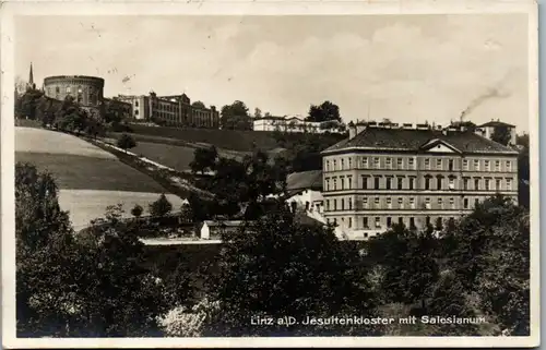 5464  - Oberösterreich , Linz , Jesuitenkloster mit Salesianum - gelaufen 1930