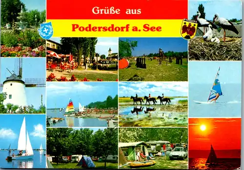 5473  - Burgenland , Podersdorf am See , Mehrbildkarte , Neusiedlersee - gelaufen