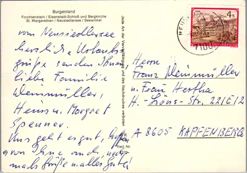 5476  - Burgenland , Forchenstein , Seewinkel , St. Margarethen , Mehrbildkarte - gelaufen 1985