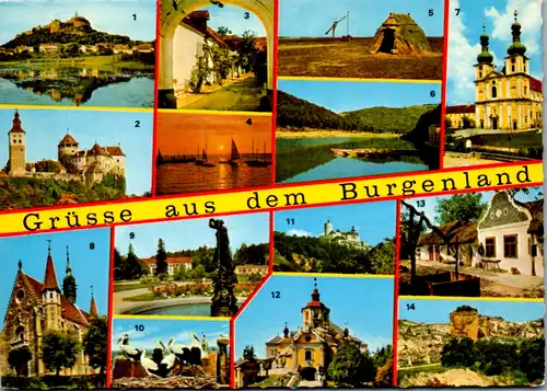 5493  - Burgenland , Grüße aus dem Burgenland , Mehrbildkarte - gelaufen 1974