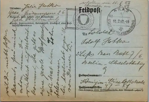 5514  - Feldpost Graz nach Berlin - gelaufen 1942