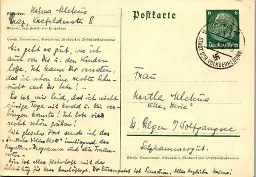 5541  - Ganzsache , Graz nach St. Gilgen - gelaufen 1939