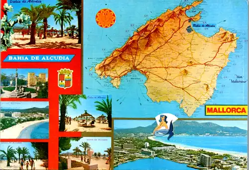 5554 Spanien - Mallorca , Bahia de Alducia , Mehrbildkarte - gelaufen