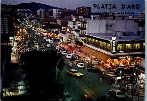 5556 Spanien - Costa Brava , Platja D'Aro , Les seves animades nits , Straßenszene - gelaufen 1988