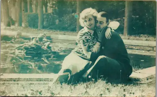 5585  - Romantik , Paar - gelaufen 1928