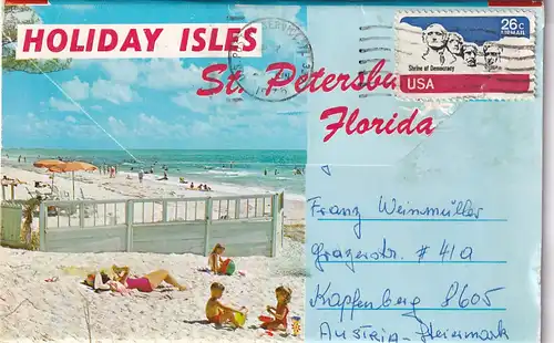 5617 - USA - Florida , Holiday Isles , St. Petersburg , Mehrbildfalter - gelaufen
