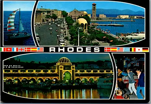 5633 - Griechenland - Rhodes , Rhodos , Mehrbildkarte - gelaufen 1990