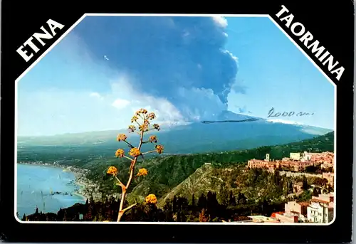 5645 - Italien - Taormina , Etna in eruzione , eruption , Ausbruch , Sizilien - gelaufen 1991