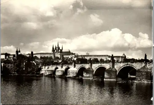 5670 - Tschechoslowakei - Tschechien , Praha , Prag , Prazsky hrad a Karluv most , Prager Burg u. Karlsbrücke - gelaufen 1961