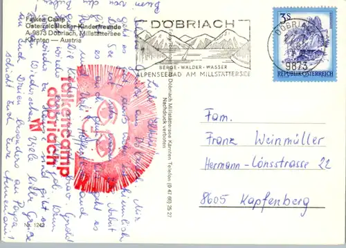 5675 - Kärnten - Döbriach , Millstättersee , Falken Camp , Mehrbildkarte - gelaufen 1982