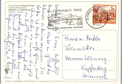 5680 - Kärnten - Klopeiner See , Seelach , Unterburg - gelaufen 1993