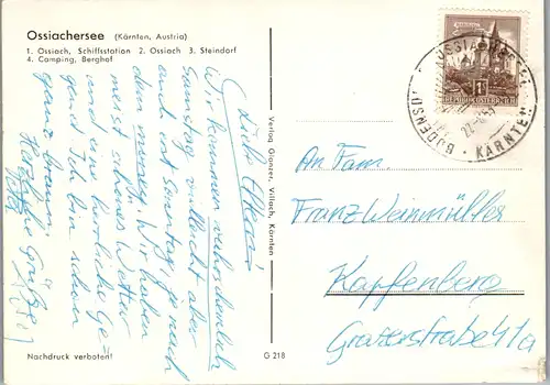 5693 - Kärnten - Ossiachersee , Schiffstation , Steindorf , Camping , Berghof - gelaufen 1953