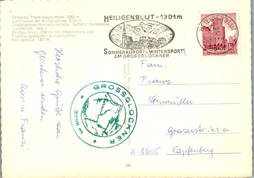 5696 - Kärnten - Großglockner Hochalpenstraße , Franz Josefs Höhe mit Großglockner , Pasterzengletscher , Fuschertörl - gelaufen 1971