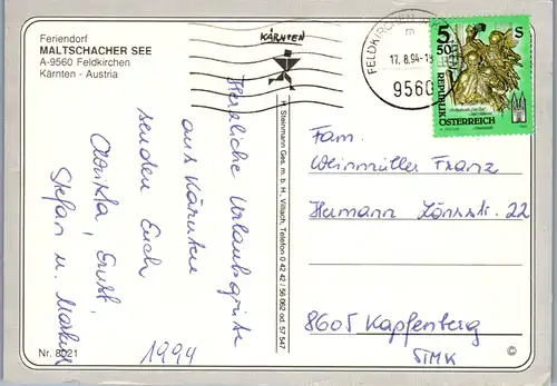 5700 - Kärnten - Feldkirchen , Maltschacher See , Feriendorf - gelaufen 1994