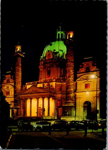 5759 - Wien - Wien bei Nacht , Karlskirche - gelaufen 1966