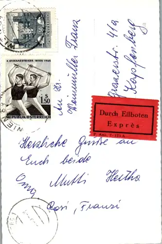 5763 - Wien - Gruß aus Wien , Mehrbildkarte , Eilboten , Expres - gelaufen 1965