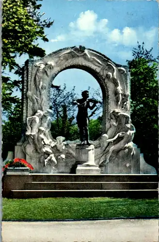 5770 - Wien - Stadtpark , Johann Strauß Denkmal - gelaufen 1960