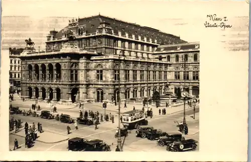 5787 - Wien - Wien I , Staats Oper , Straßenpartie , Auto - gelaufen 1931