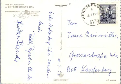 5806 - Niederösterreich - Herzogenburg , Chorherrenstift - gelaufen 1973