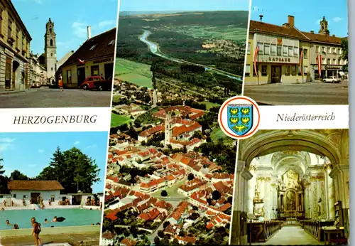 5813 - Niederösterreich - Herzogenburg , Chorherrenstift , Schwimmbad , Rathaus - gelaufen 1972