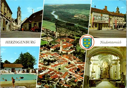 5818 - Niederösterreich - Herzogenburg , Chorherrenstift , Schwimmbad , Rathaus - gelaufen