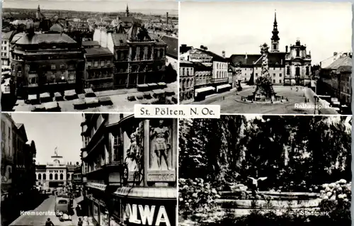 5826 - Niederösterreich - St. Pölten , Kremserstraße , Rathausplatz , Stadtpark - nicht gelaufen 1963