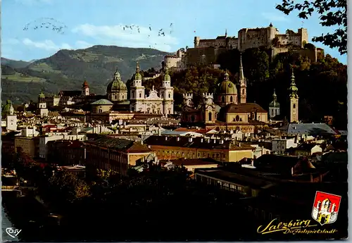 5876 - Salzburg - Salzburg , Altstadt und Hohensalzburg - gelaufen 1974