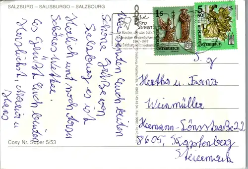 5878 - Salzburg - Salzburg , Festspielstadt , Mehrbildkarte - gelaufen 1997