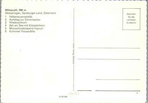 5896 - Salzburg - Mittersill , Oberpinzgau , Felbertauernstraße , Simonispitze , Wiesbachhorn , Mehrbildkarte - nicht gelaufen