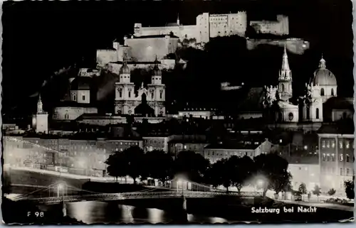 5898 - Salzburg - Salzburg bei Nacht - gelaufen 1960